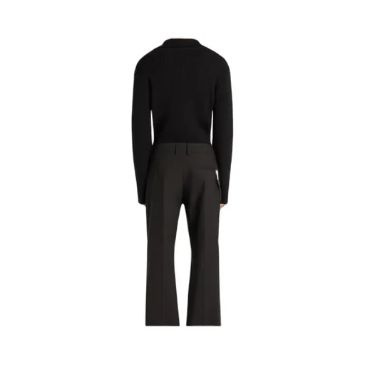 Ribbed-Knit Polo Sweater
