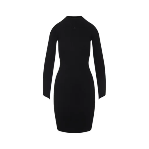 Ribbed High-Neck Dress