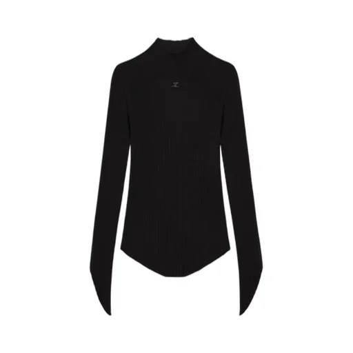 Mock Neck Knitted Top