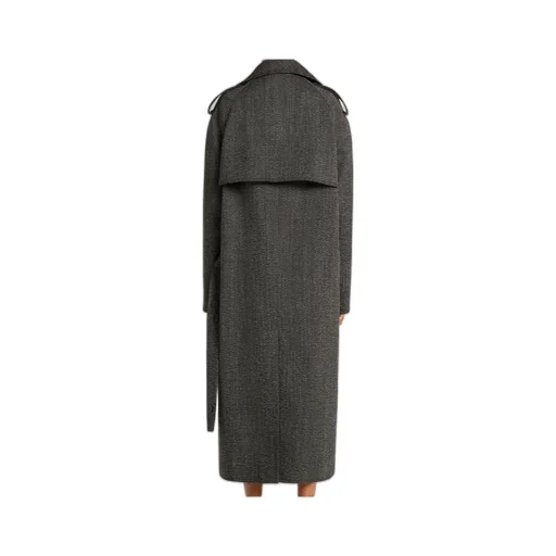 Asymmetric Collar Long Coat