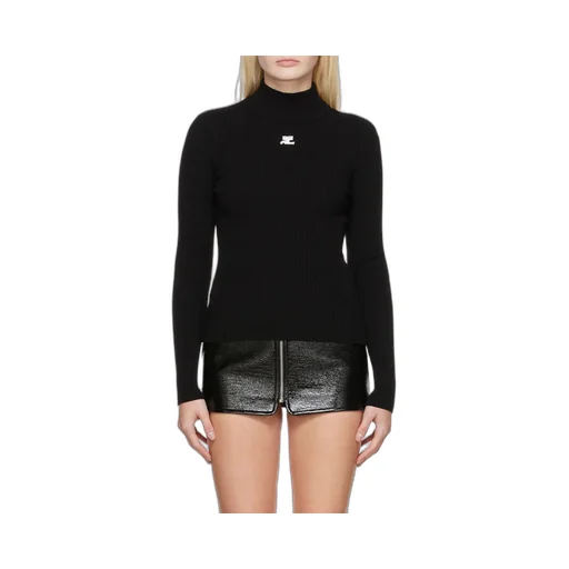 Embroidered-Logo Long-Sleeve Top