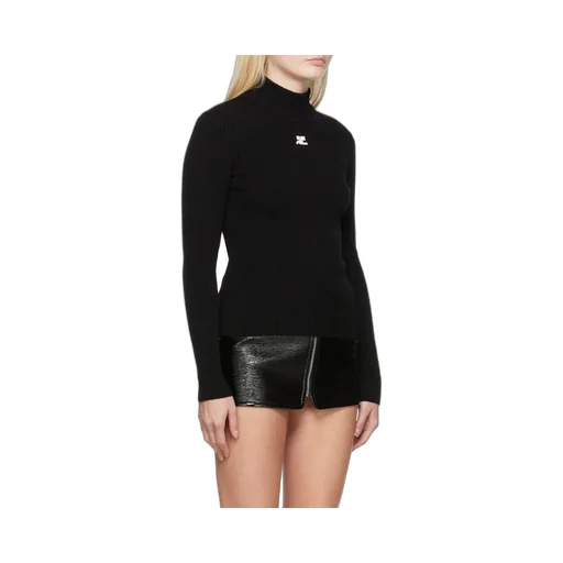 Embroidered-Logo Long-Sleeve Top