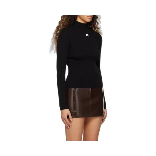 Embroidered-Logo Long-Sleeve Top