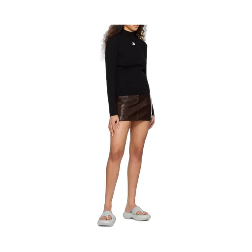 Embroidered-Logo Long-Sleeve Top