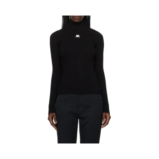 Embroidered-Logo Long-Sleeve Top