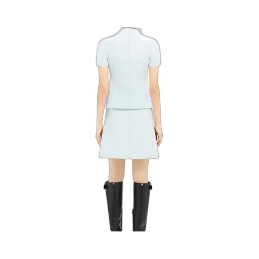 Zip-Detail Twill Miniskirt