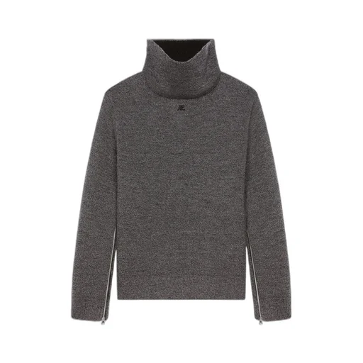 Zipped Mockneck Bonded Sweater
