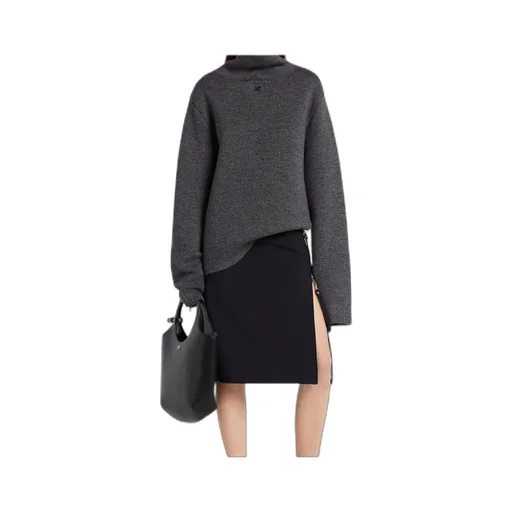 Zipped Mockneck Bonded Sweater