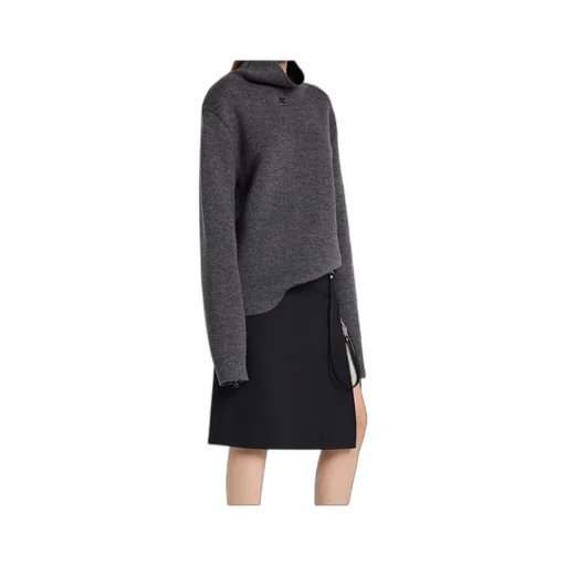 Zipped Mockneck Bonded Sweater