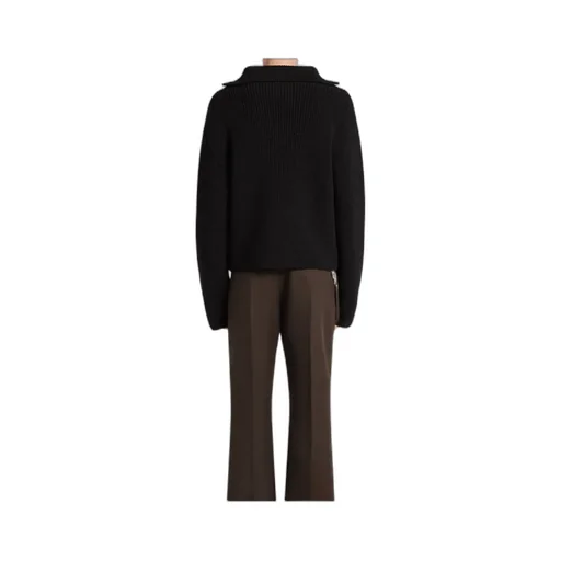 Zip-Neck Ribbed-Knit Sweater