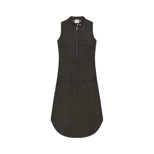 Zip-Front Sleeveless Dress