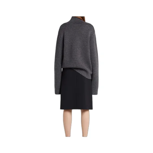 Zipped Mockneck Bonded Sweater