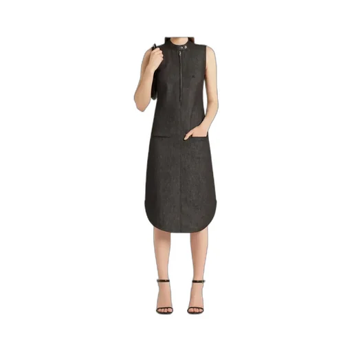 Zip-Front Sleeveless Dress