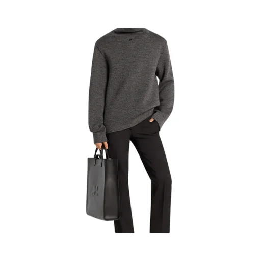Zipped Mockneck Bonded Sweater