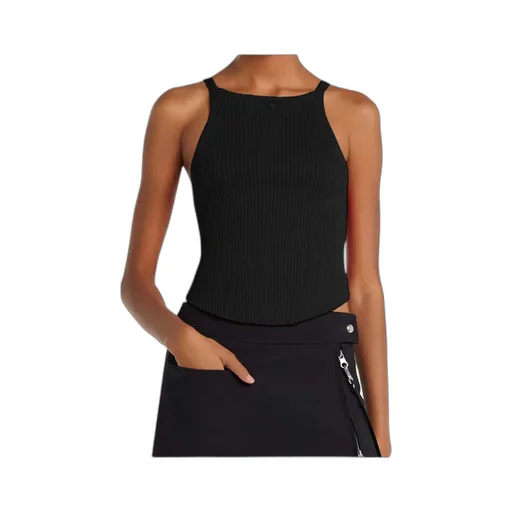 Sleeveless Circle Rib Knit Top