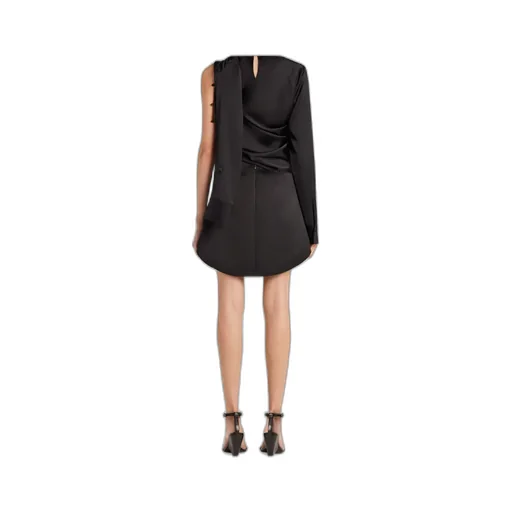 Rear Zipped Satin Mini Skirt