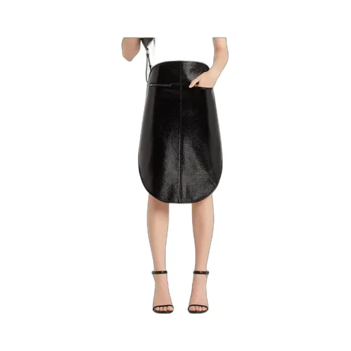 Circle Vinyl Midi Skirt
