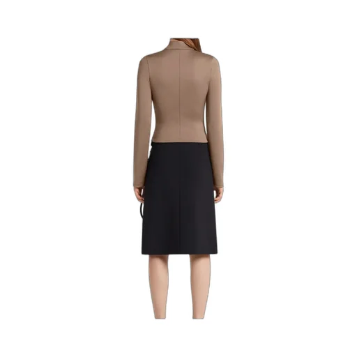 Zipped Heritage Crepe Skirt