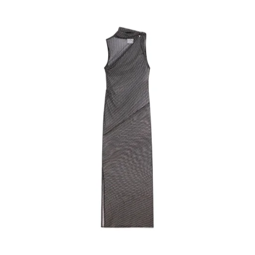 Draped Mesh Dress