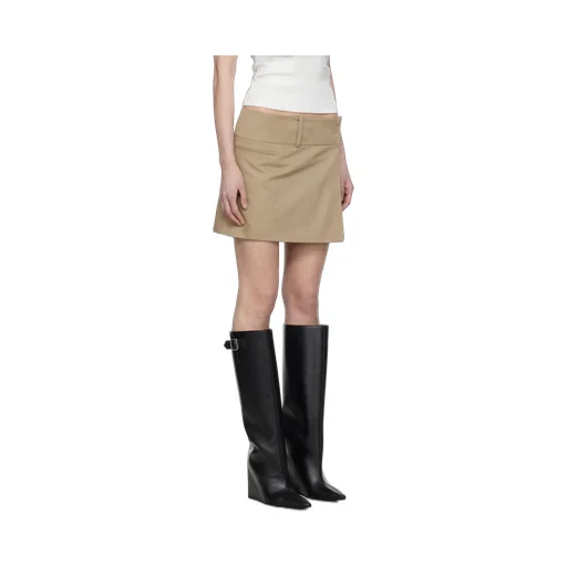 Belted Pleated Mini Skirt