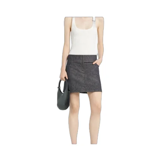 Belted Denim Mini Skirt