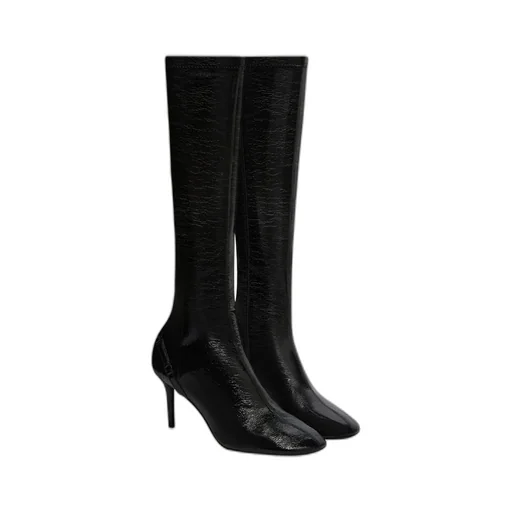 Oblique Zipped Strap Boots