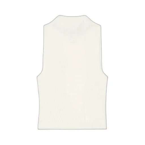 Mock-Neck Cropped Ribbed Tank Top