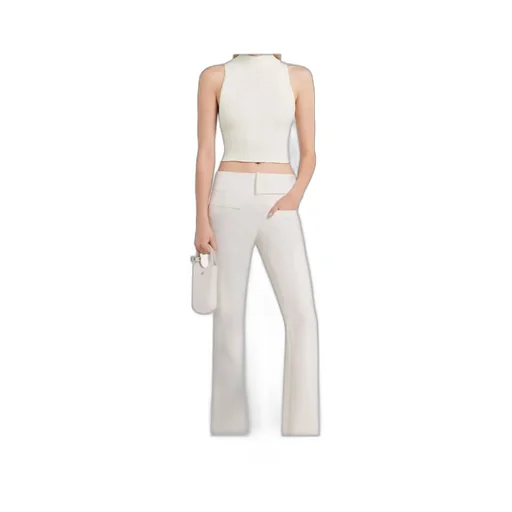 Mock-Neck Cropped Ribbed Tank Top