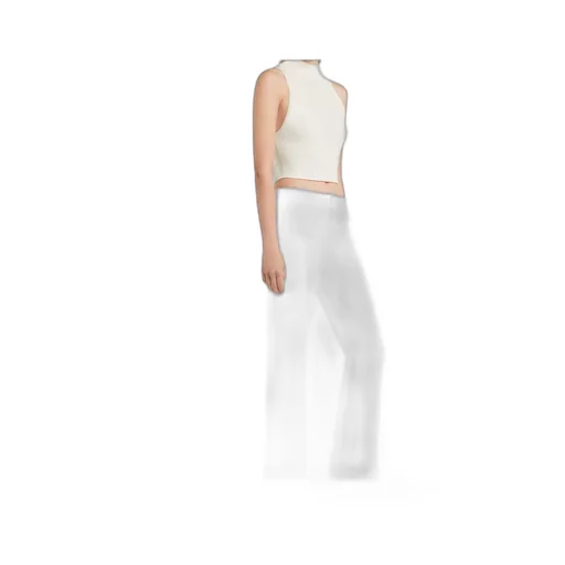 Mock-Neck Cropped Ribbed Tank Top