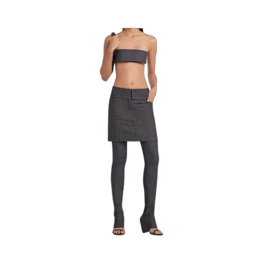 Belted Denim Mini Skirt