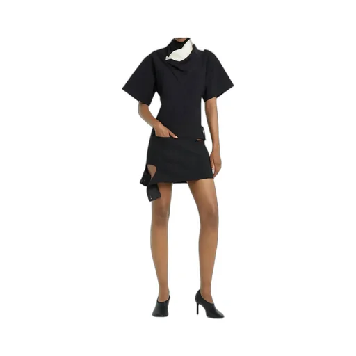 Panelled-Scarf Top