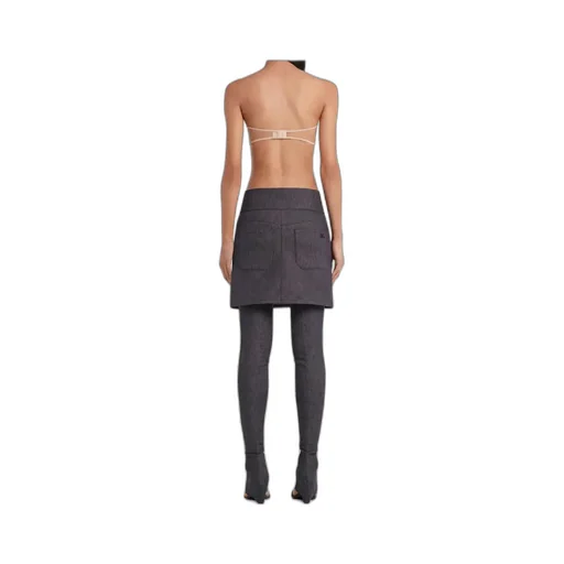 Belted Denim Mini Skirt