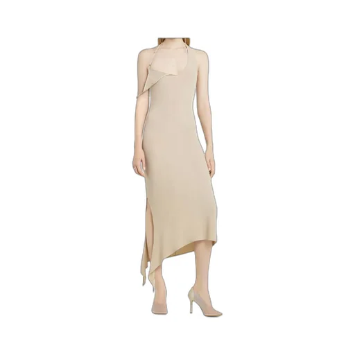 Asymmetric Hem Midi Dress