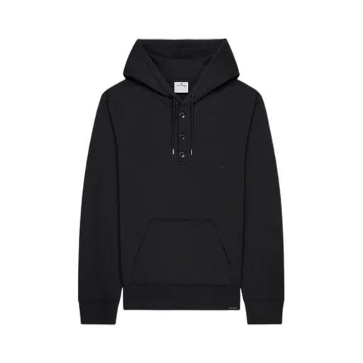 Buttoned Drawstring Hoodie