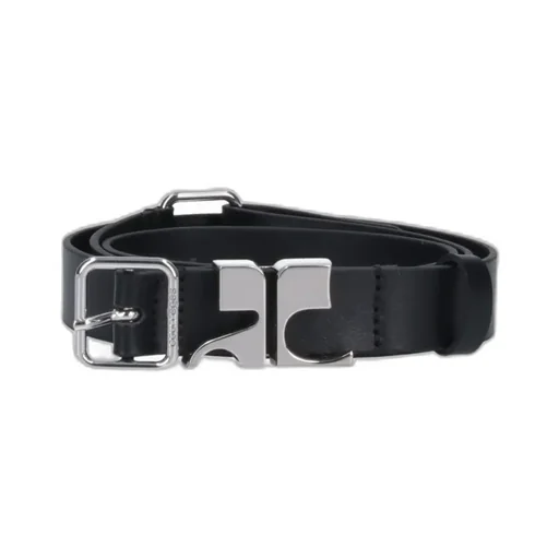 Logo Buckle Leather Belt