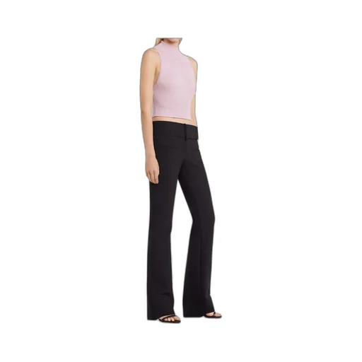 Mock-Neck Cropped Ribbed Tank Top