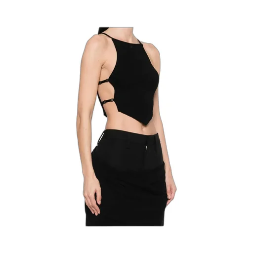 Logo Patch Ribbed-Knit Crop Top