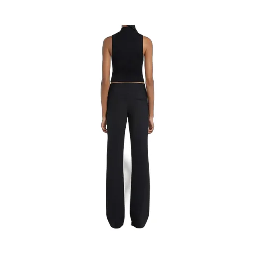 Mock-Neck Cropped Ribbed Tank Top