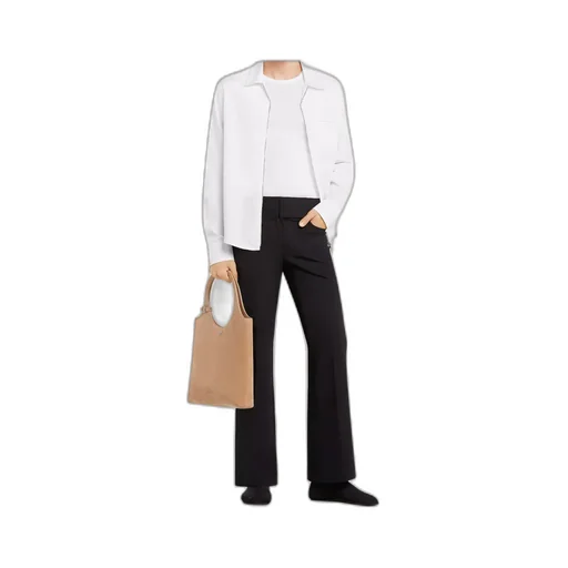 Logo Embroidered Zipped Poplin Shirt