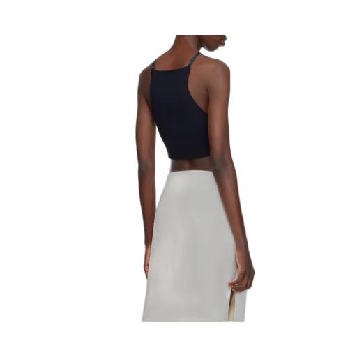 Logo Patch Ribbed-Knit Crop Top