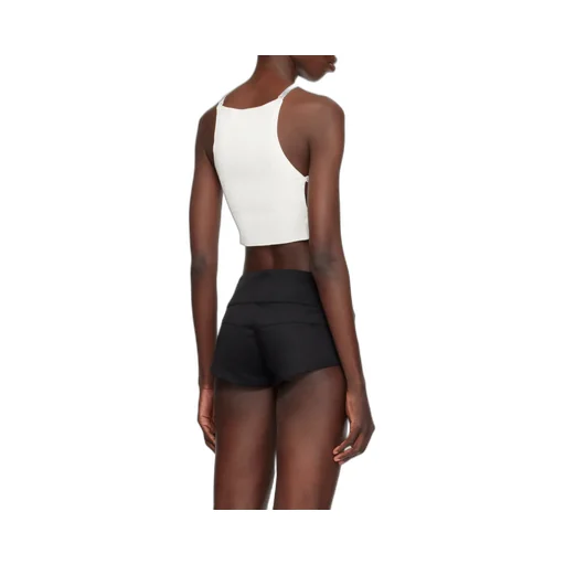 Logo Embroidered Ribbed-Knit Cropped Top