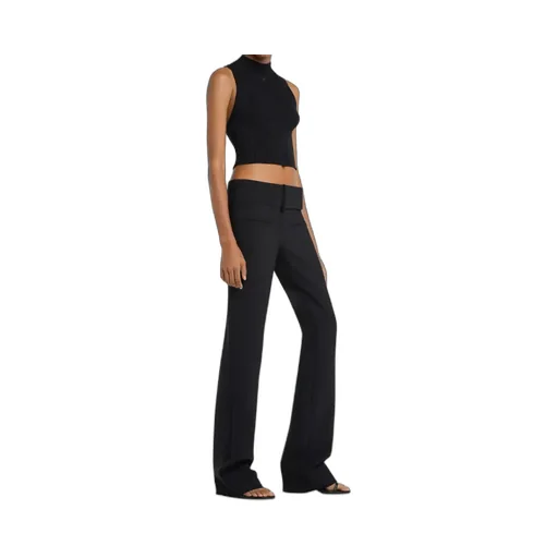 Mock-Neck Cropped Ribbed Tank Top