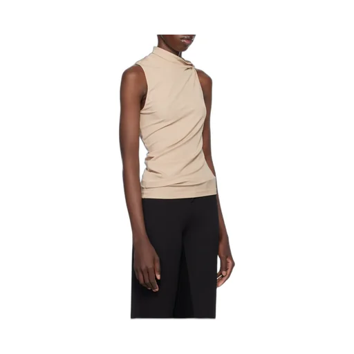Draped Asymmetric Jersey Top