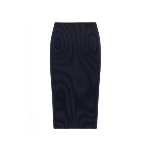 Logo Embroidered Knitted Midi Skirt