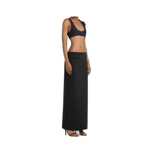 Cut-Out Detailed Rear Slit Maxi Skirt