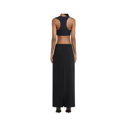 Cut-Out Detailed Rear Slit Maxi Skirt