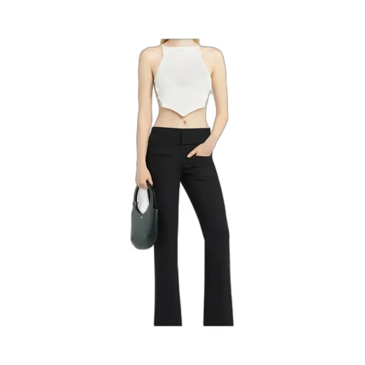 Logo Embroidered Ribbed-Knit Cropped Top