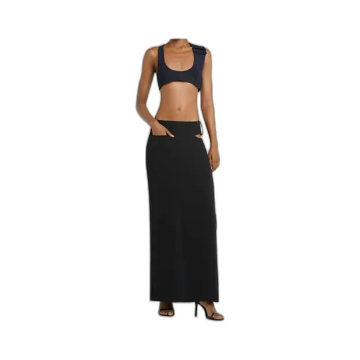 Cut-Out Detailed Rear Slit Maxi Skirt