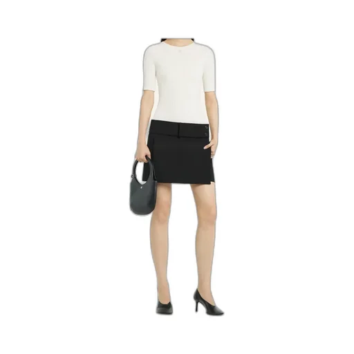 Logo Embroidered Ribbed-Knit Top