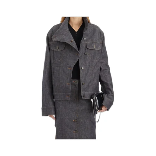 Long-Sleeved Denim Coat